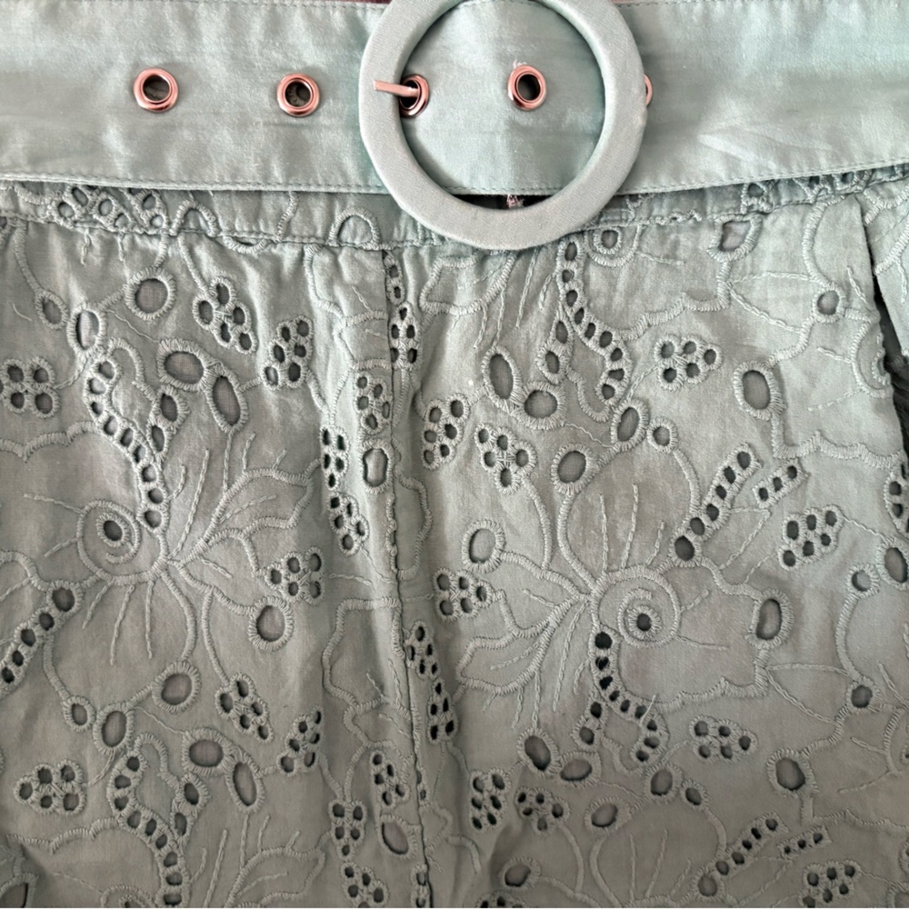 NWOT SHORE BRAND Chic Mint Eyelet High Waist Shorts - Picture 4 of 7